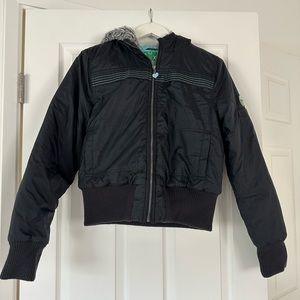 Black Roxy Bomber Puffer